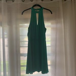 Express teal flare dress